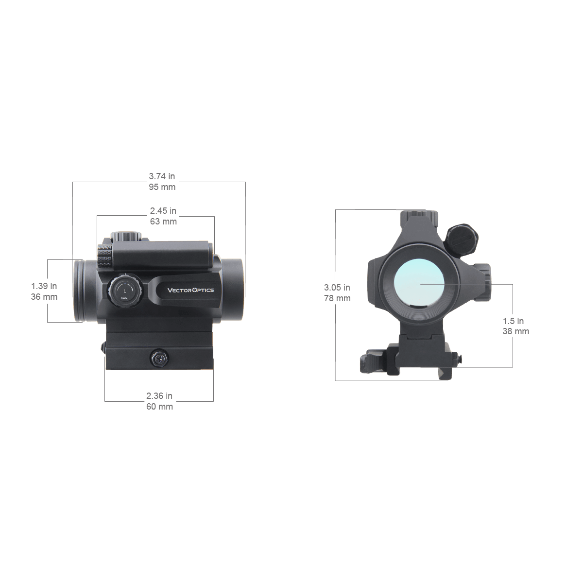 Vector Optics Nautilus 1x30 Tähyscope Kaksinkertainen Ristikko punapiste 