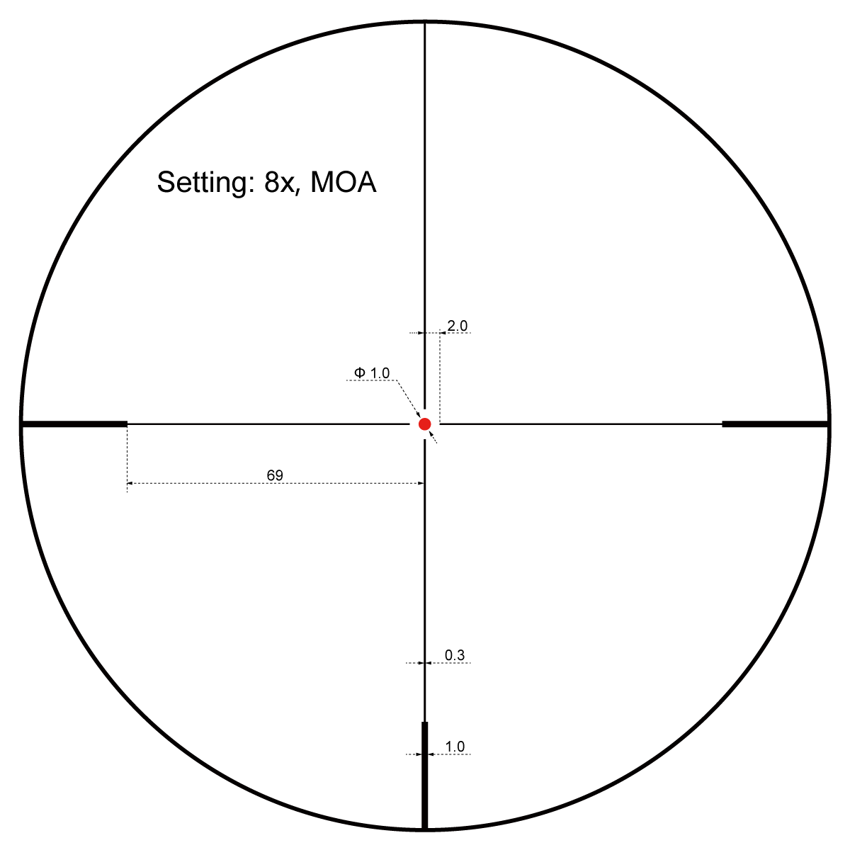 Vector Optics Forester 1-8x24 SFP kiväärin tähtäin 