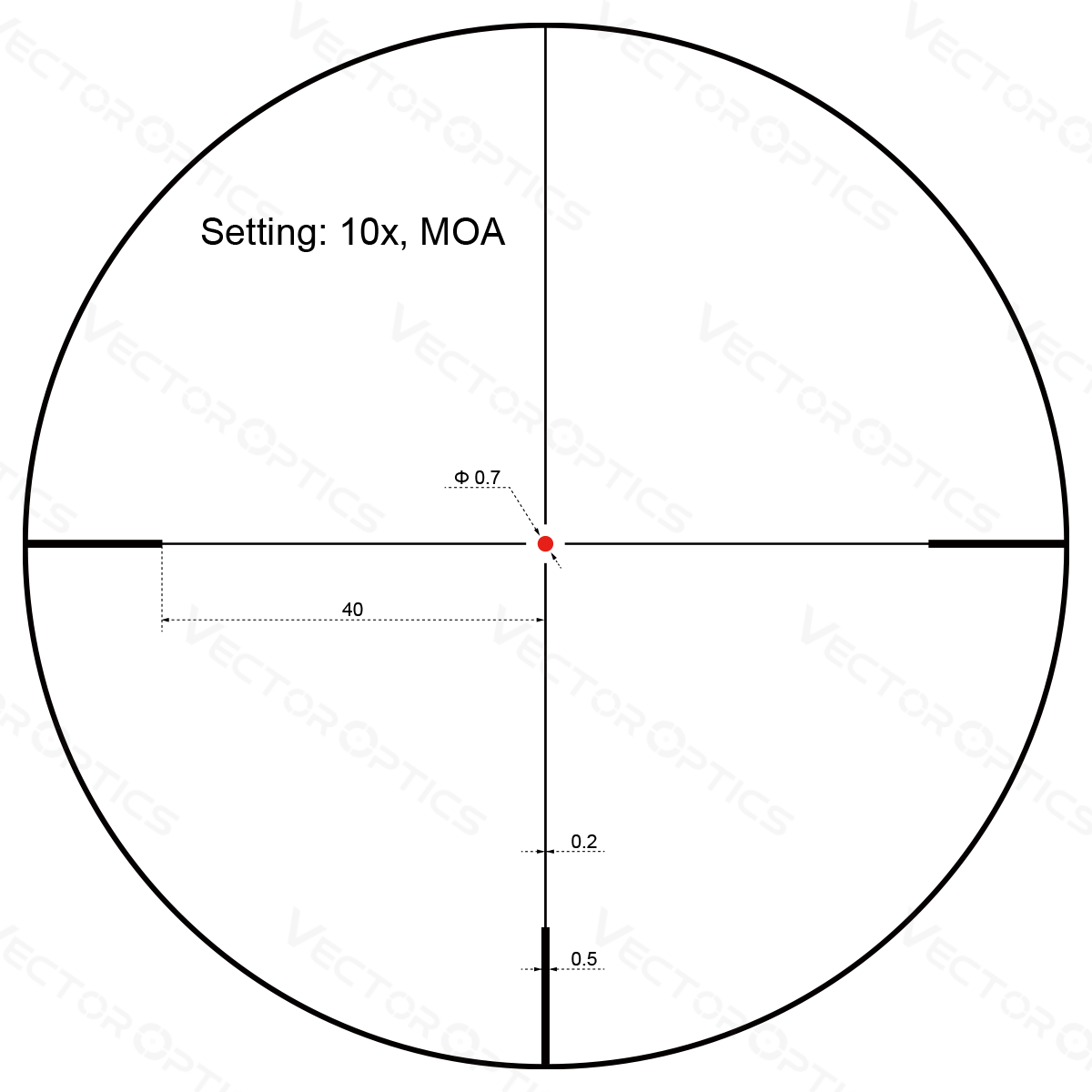 Vector Optics Forester 2-10x40SFP kiväärin tähtäin 