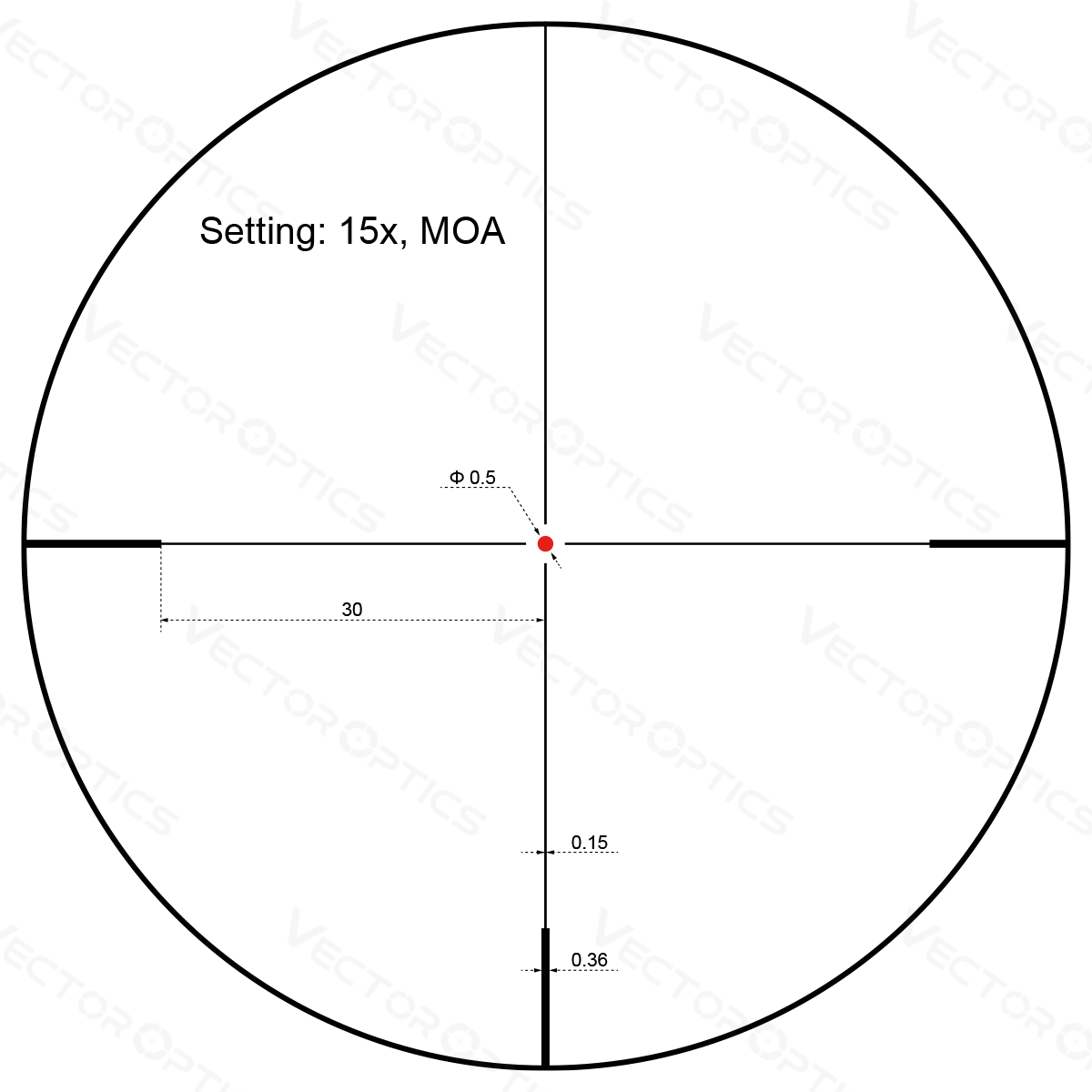 Vector Optics Forester 3-15x50SFP kiväärin tähtäin 