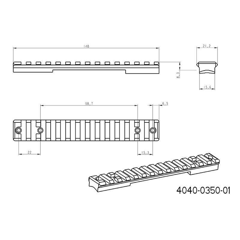 Howa 1500S picatinny-kisko 