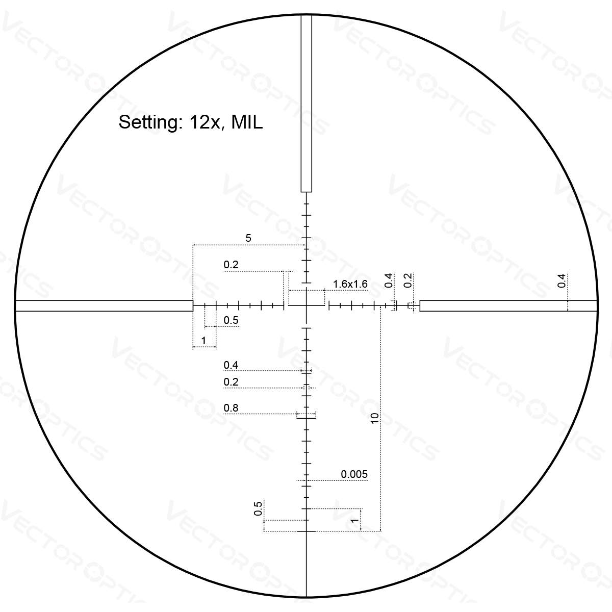 Vector Optics Veyron 3-12x44 SFP kompakti kiväärin tähtäin 