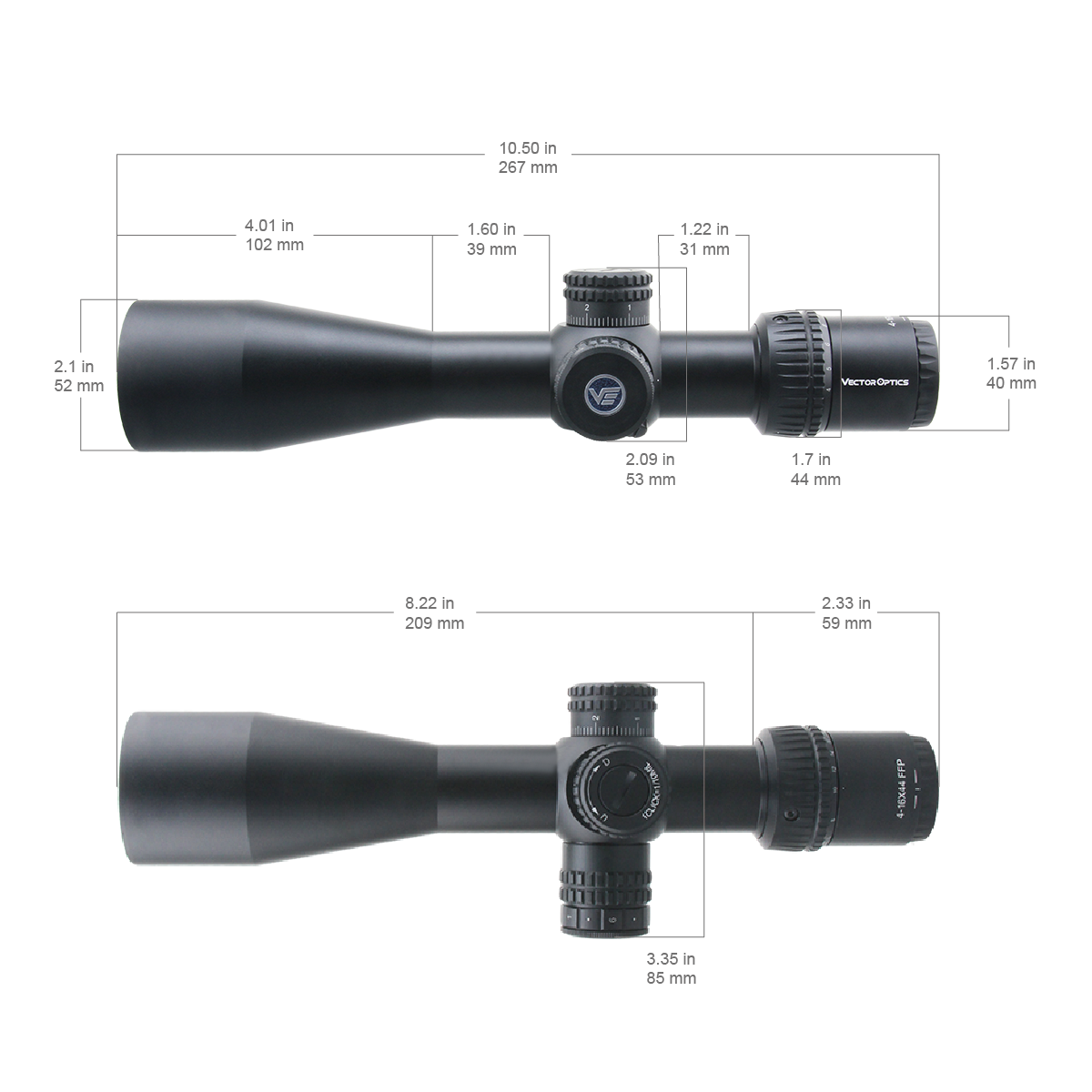 Vector Optics Veyron 4-16x44 IR Ensimmäinen polttotason valaistu kiikaritähtäin 